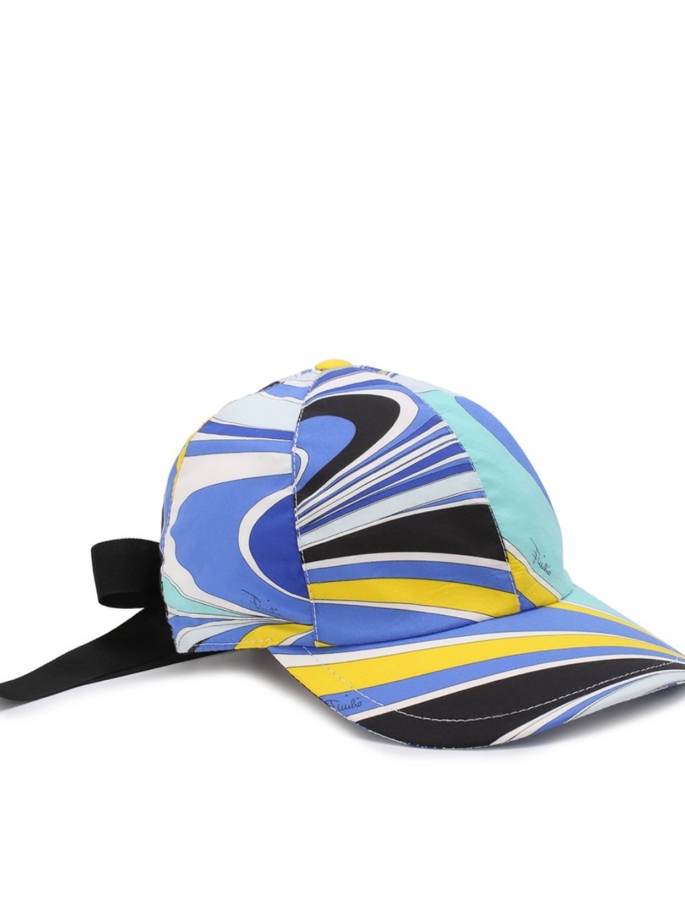 emilio pucci blue, black, & yellow hat